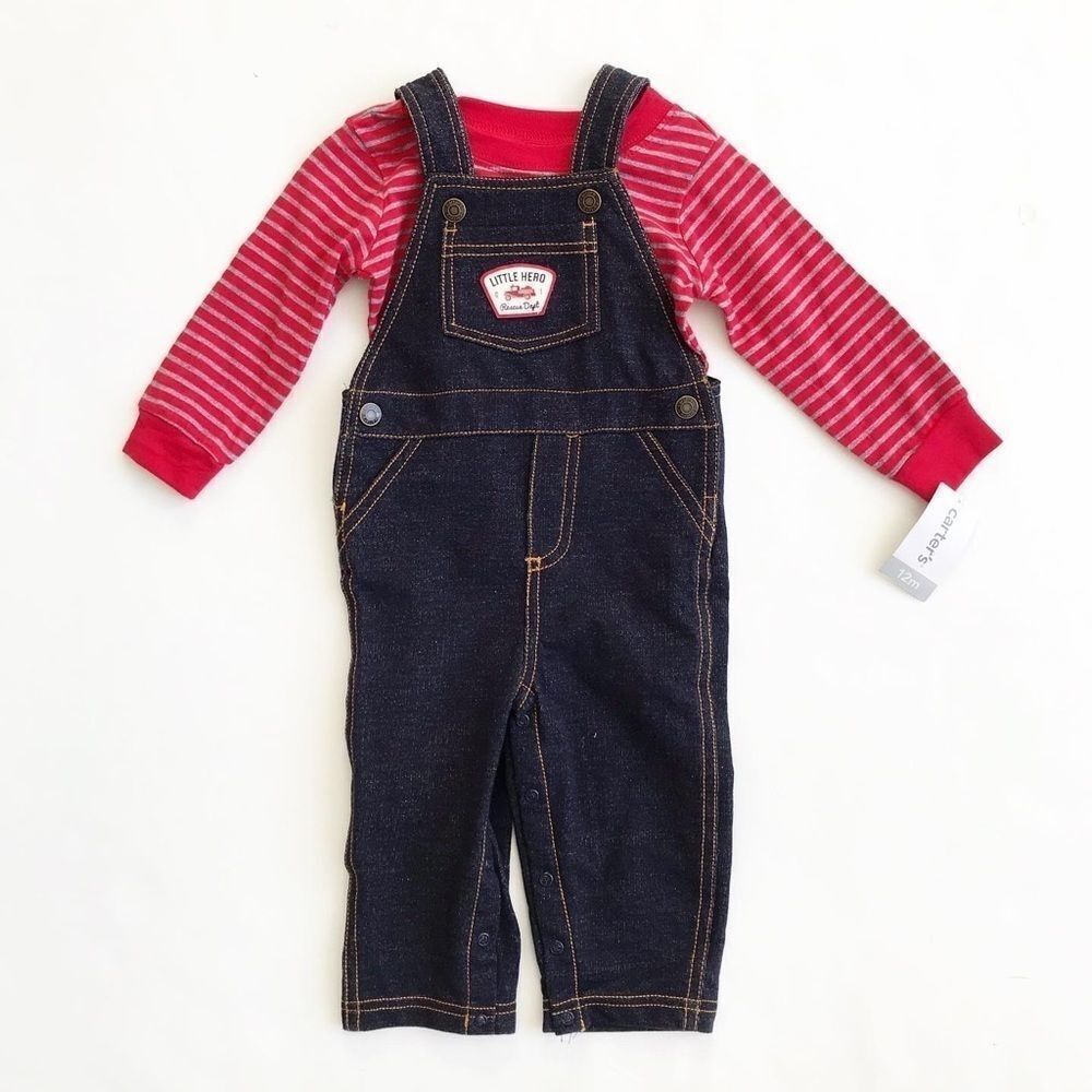 Carters NWT overalls set 12 months